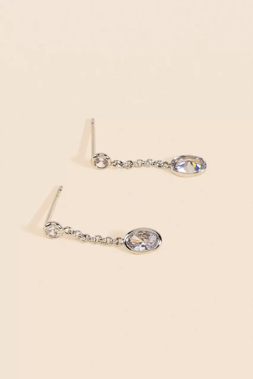 Francesca's Julia Crystal Linear Drop Earrings