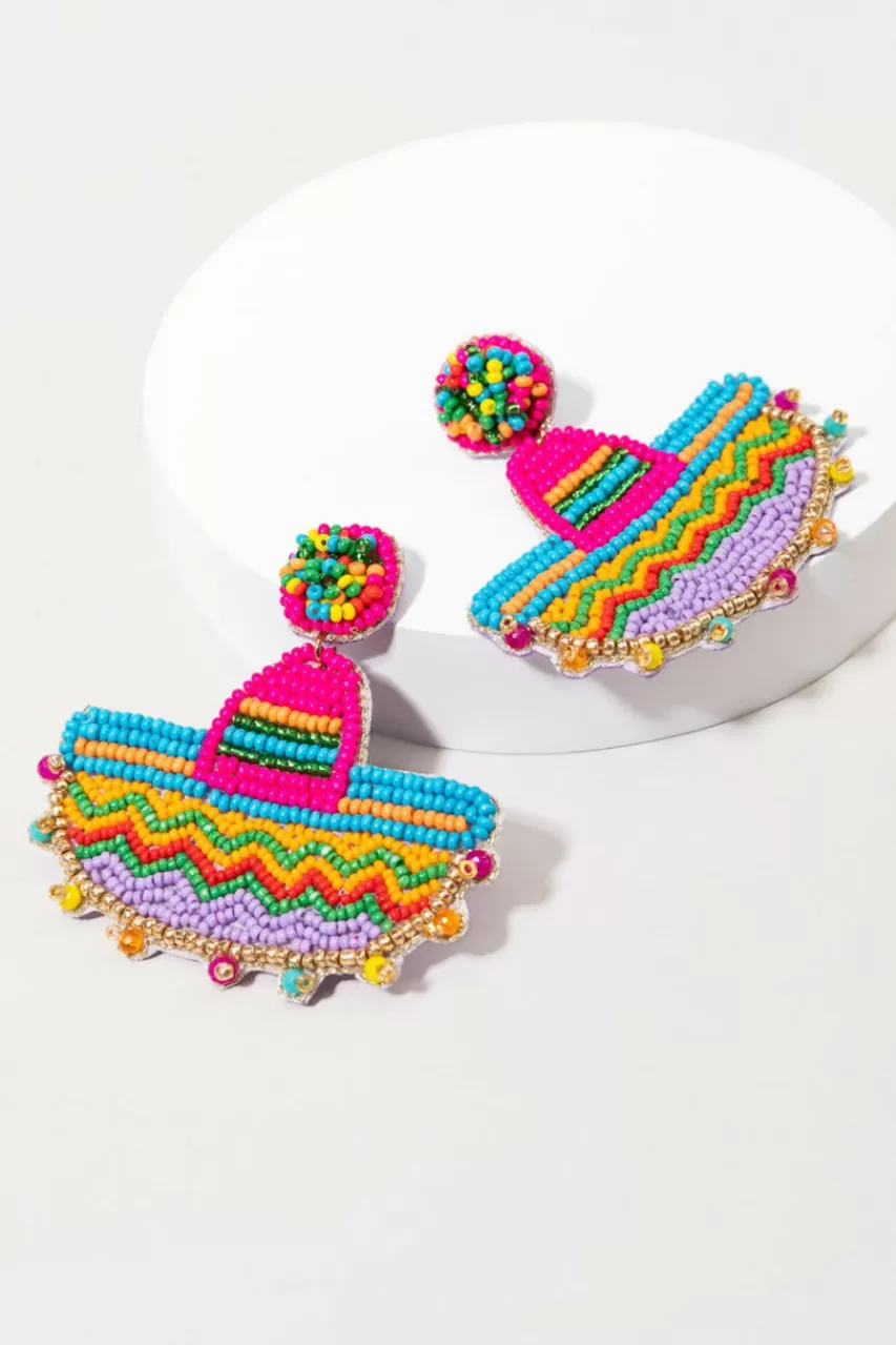 Francesca's Julia Sombrero Seedbead Drop Earrings