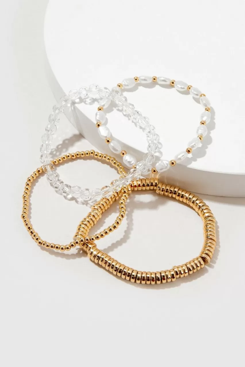 Francesca's Julianne Glass Disc Bracelets Set