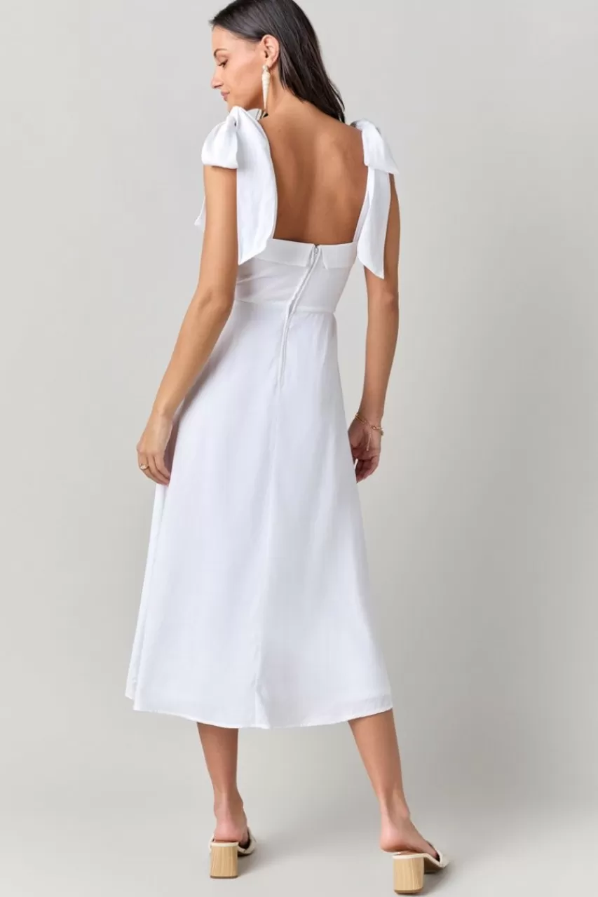 Francesca's Justine Sleeveless Tie Strap Midi Dress