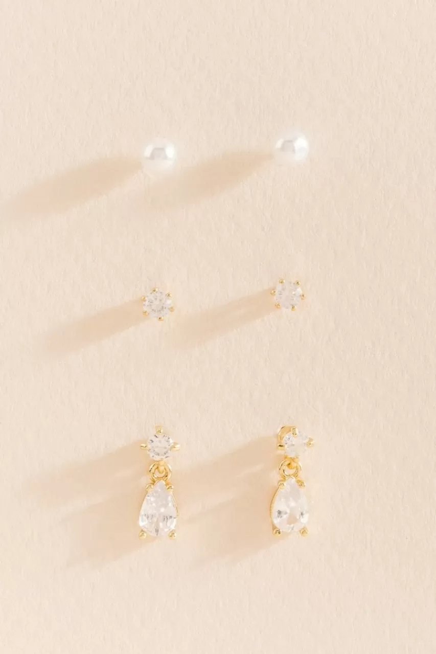 Francesca's Kalina Pearl Stud Earring Set