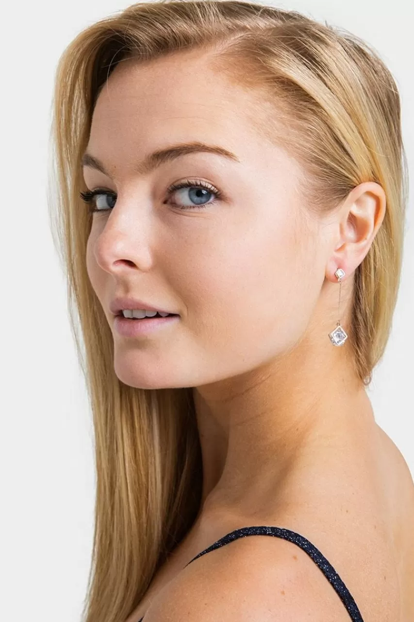 Francesca's Karlie Floating Cz Linear Earrings