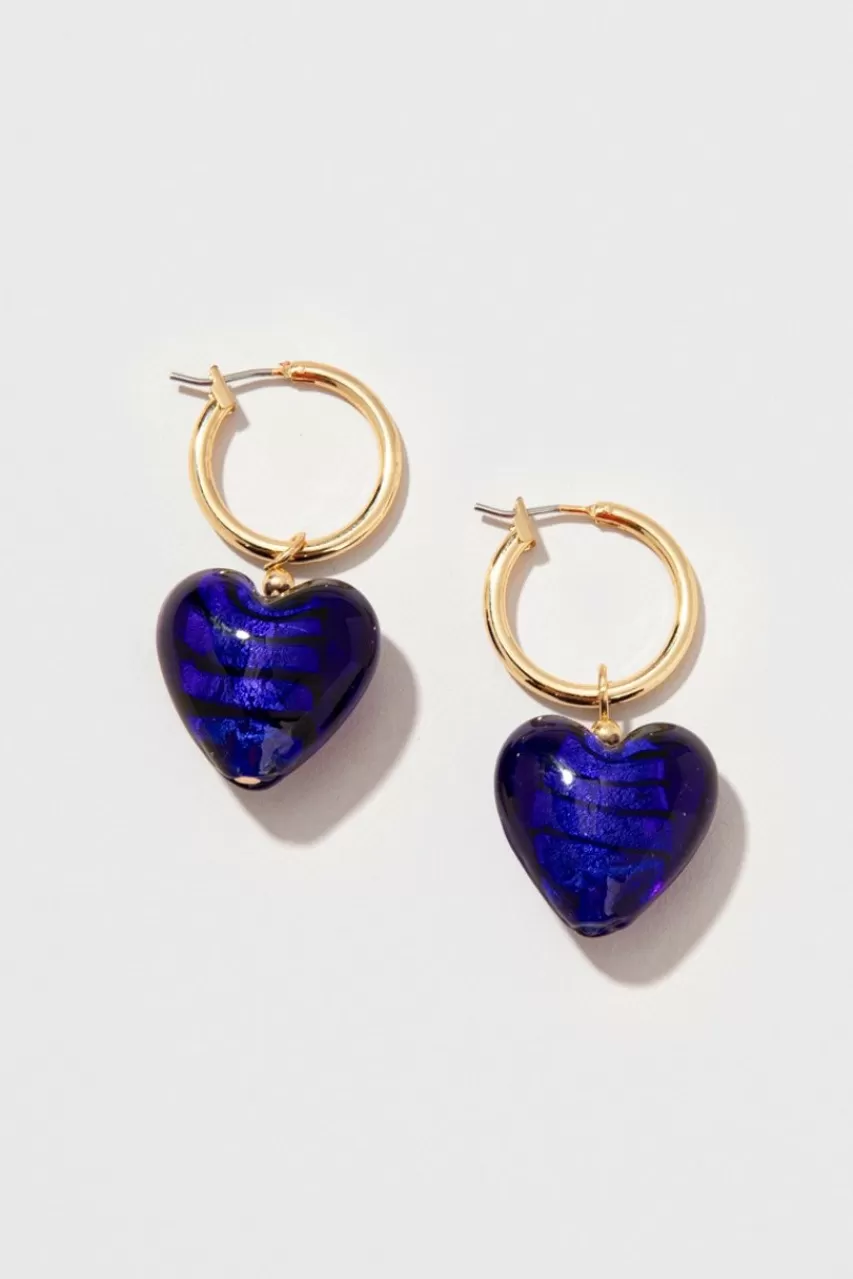 Francesca's Katharyn Glass Heart Charm Earrings