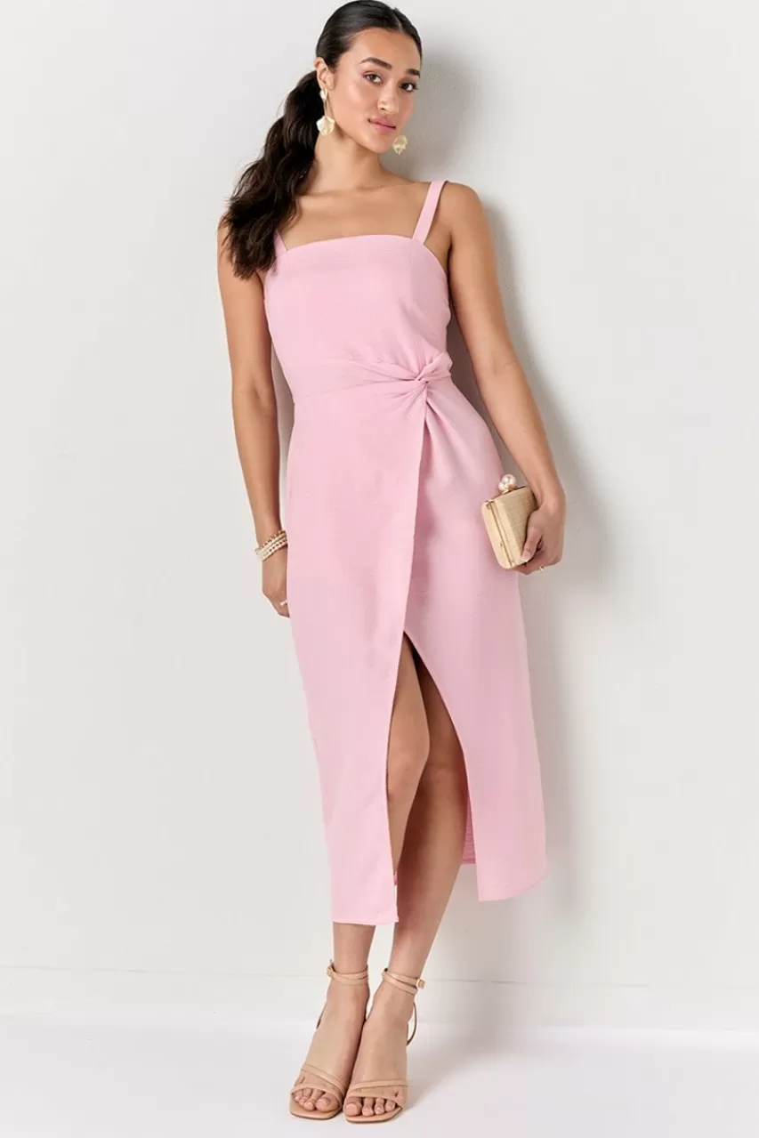 Francesca's Kayley Linen Slit Maxi Dress