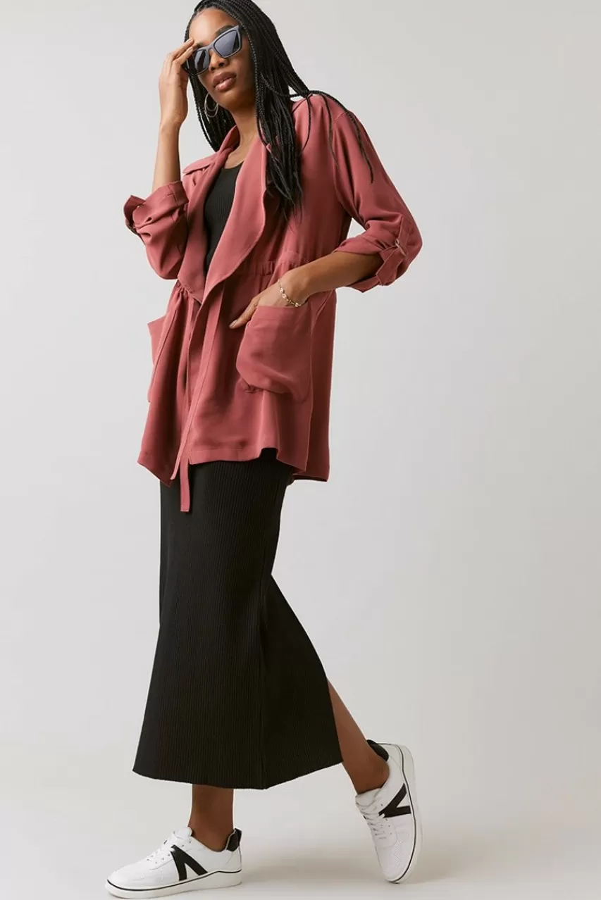 Francesca's Kelly Soft Drape Utility Jacket