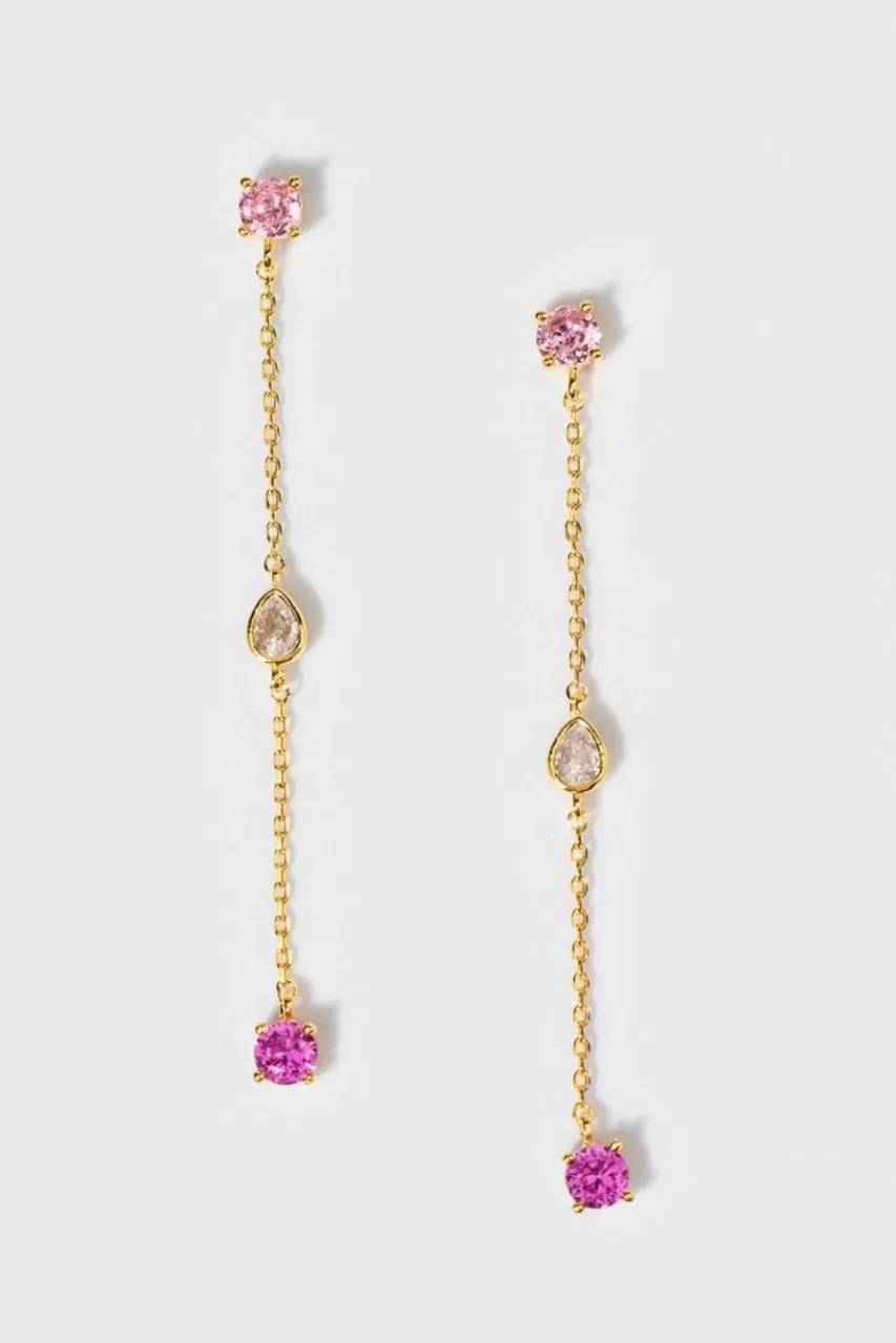 Francesca's Kendra Linear Three Station Drop Earrings