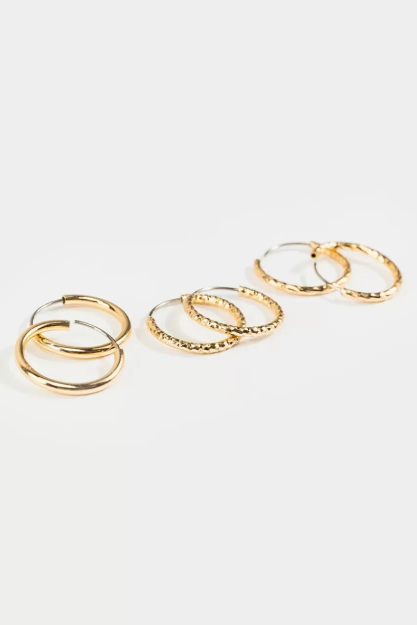 Francesca's Kennedi Textured Hoop Set