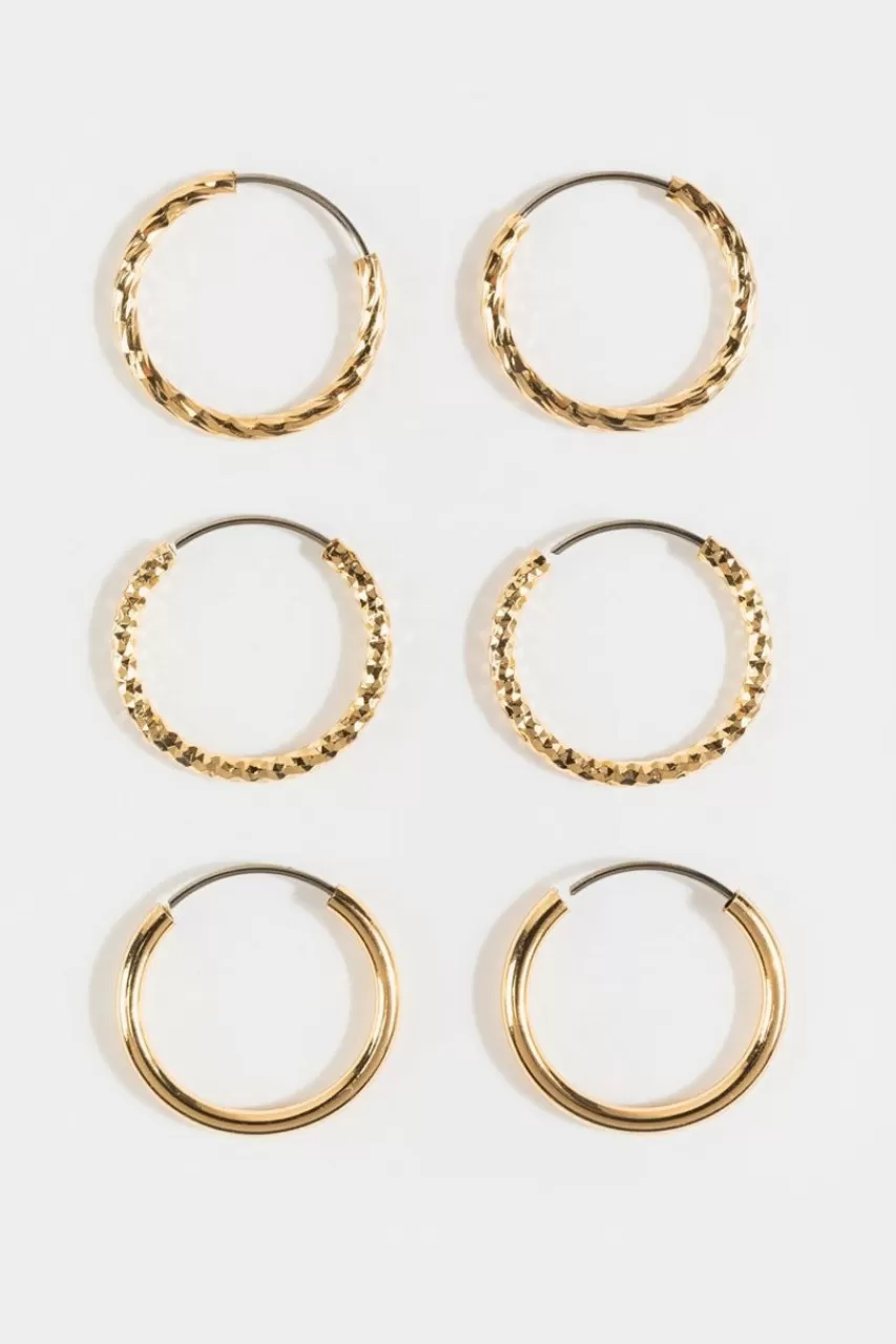 Francesca's Kennedi Textured Hoop Set