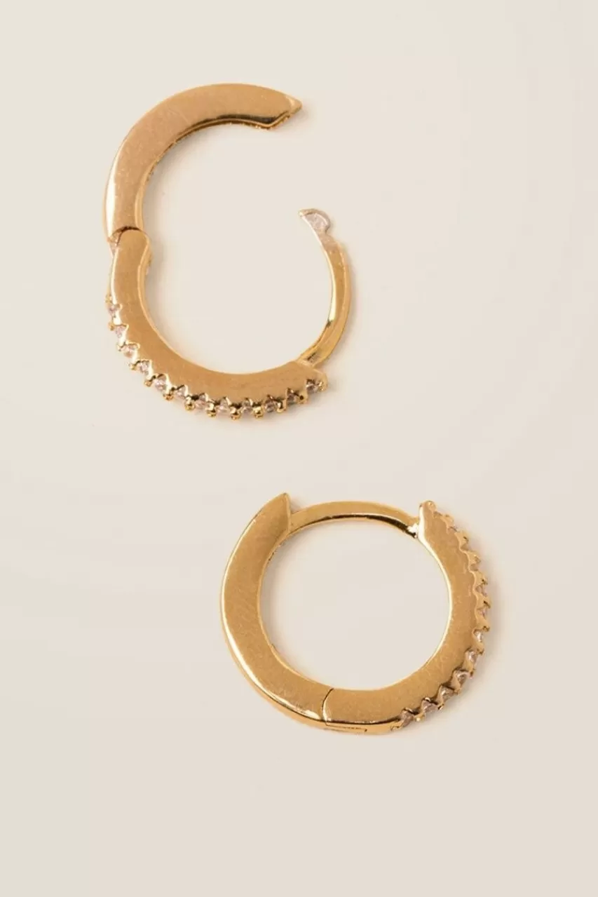 Francesca's Kerry Pave Huggie Hoops