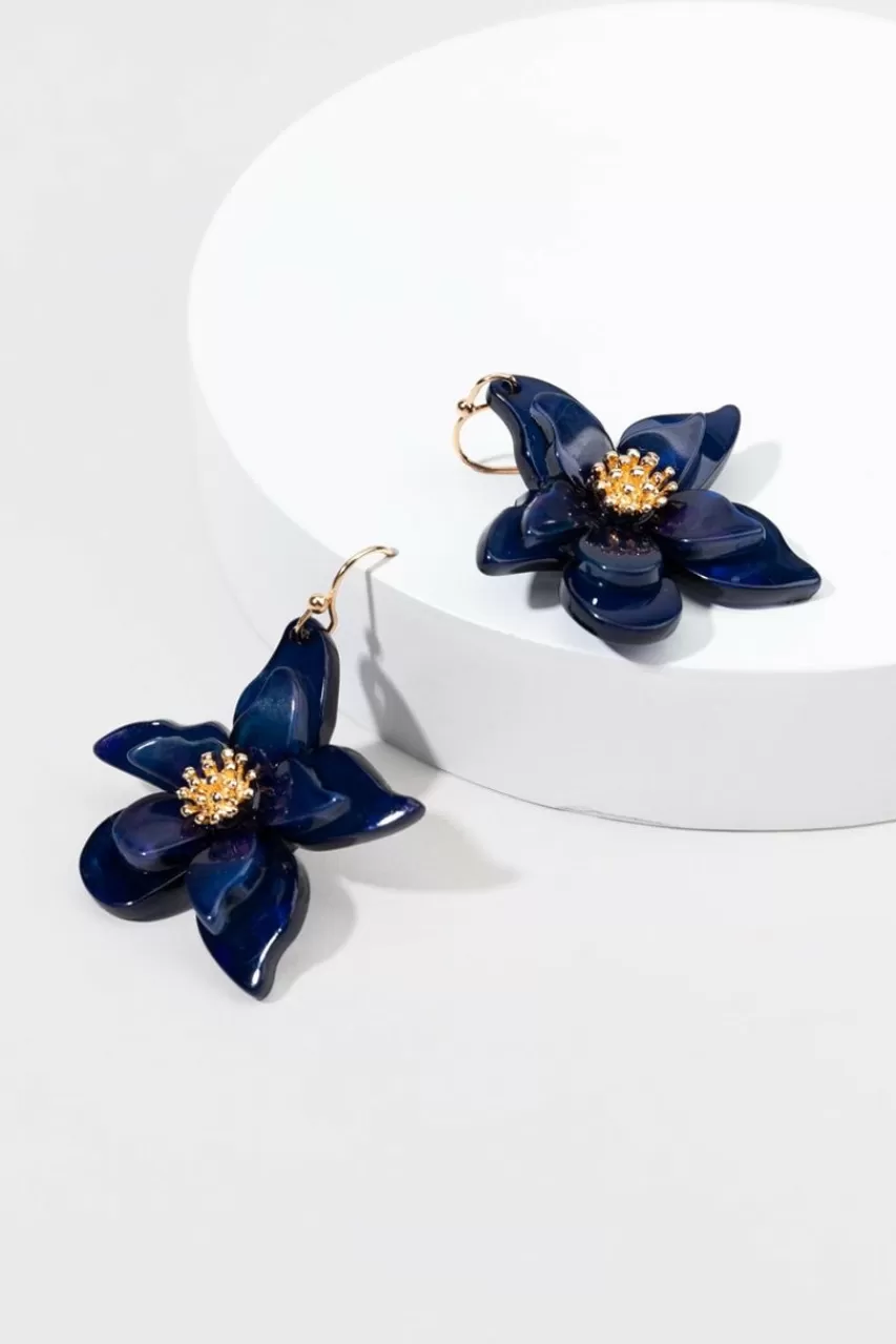 Francesca's Koral Resin Flower Drop Earrings