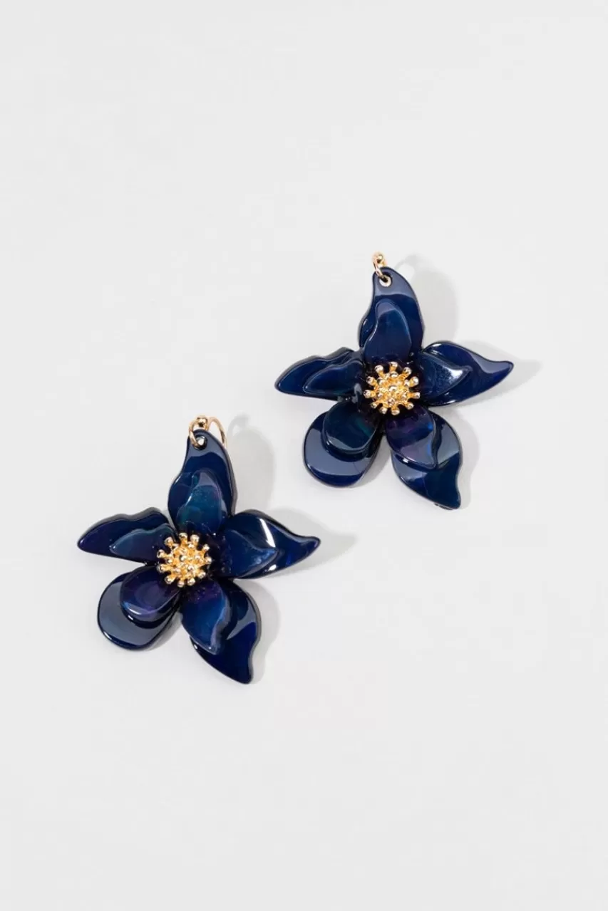 Francesca's Koral Resin Flower Drop Earrings