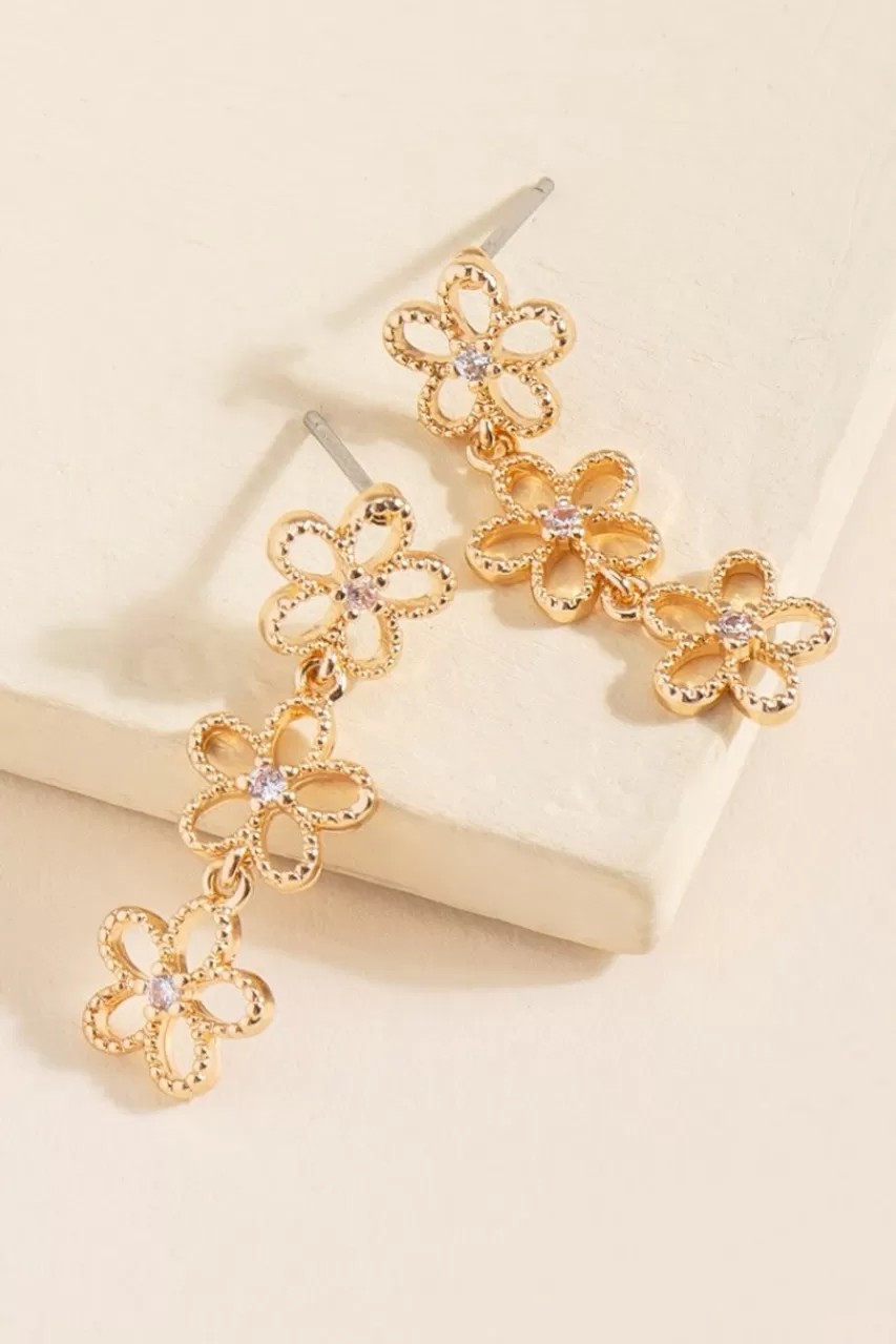 Francesca's Laney Daisy Flower Drop Earrings