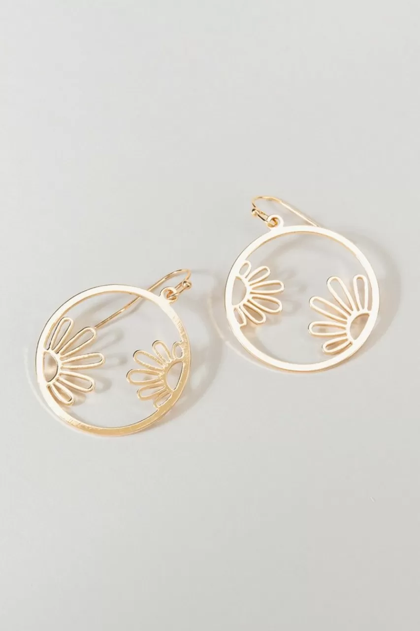 Francesca's Lara Daisy Shadow Circle Drop Earrings