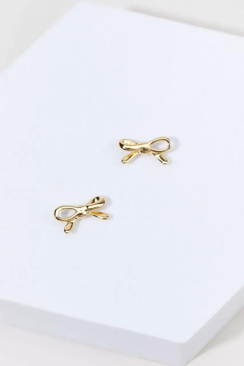 Francesca's Layla Small Metal Bow Stud Earrings