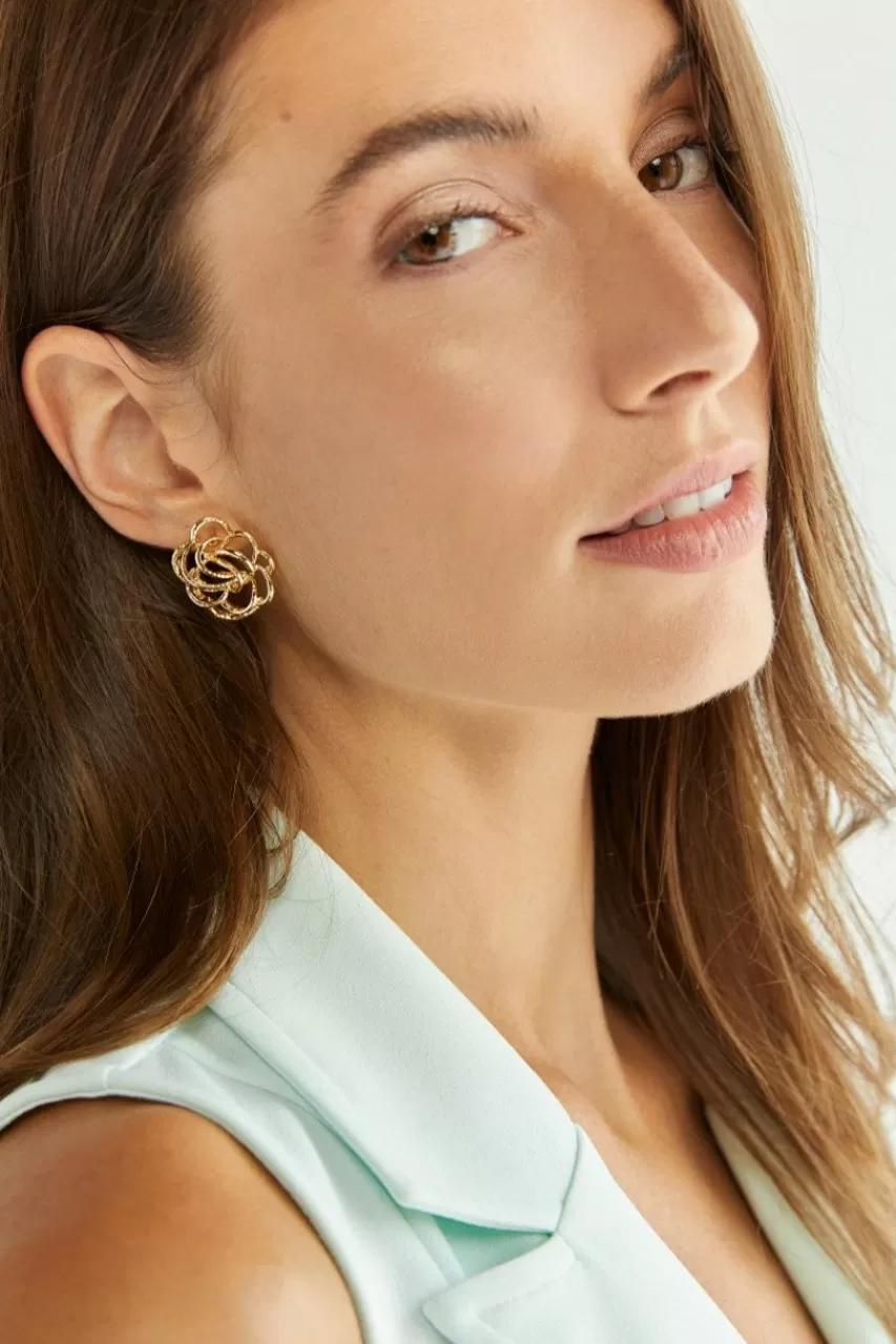 Francesca's Leah Open Flower Stud Earrings