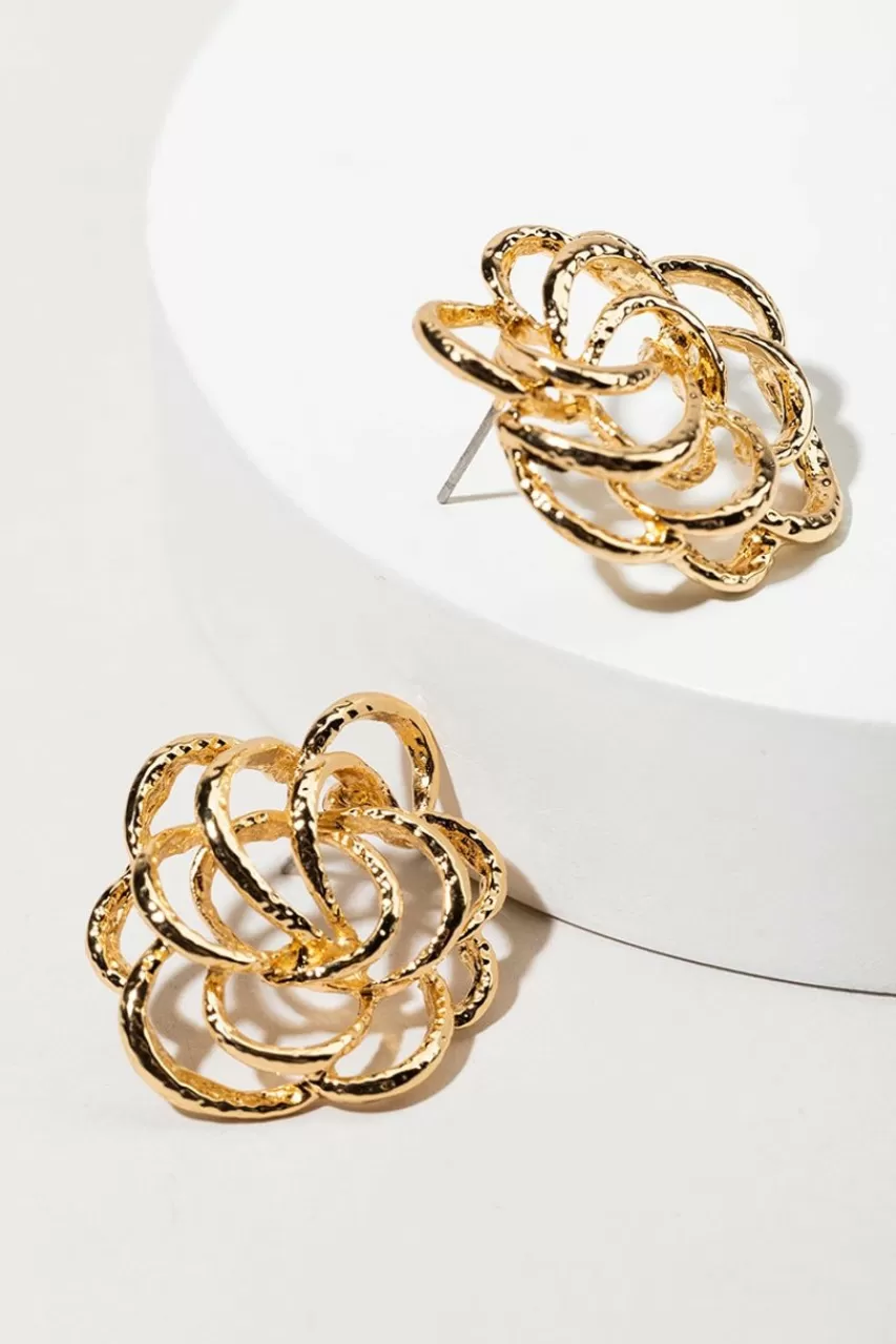 Francesca's Leah Open Flower Stud Earrings