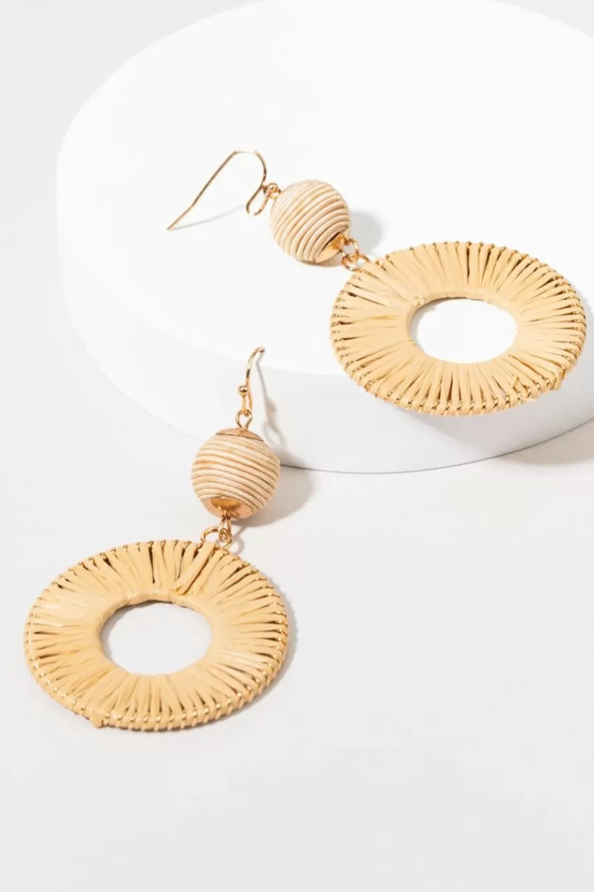 Francesca's Leanna Raffia Drop Earrings