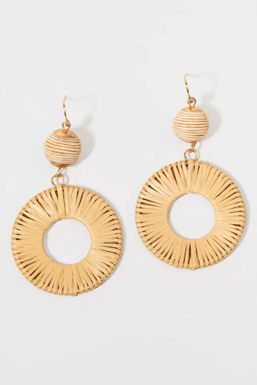 Francesca's Leanna Raffia Drop Earrings