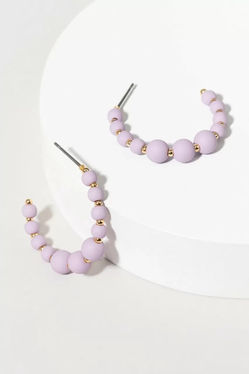 Francesca's Leila Matte Beaded Hoop Earrings