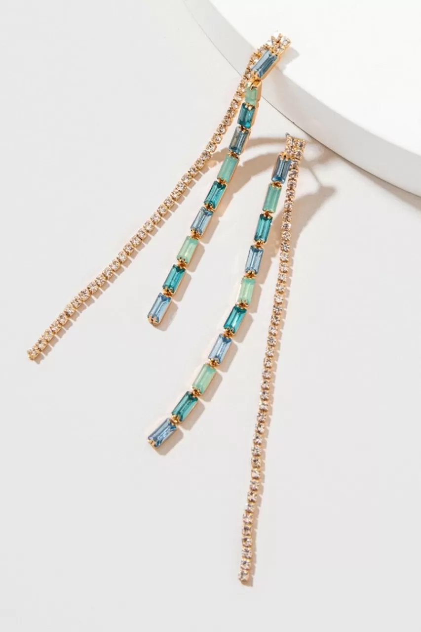 Francesca's Lennon Baguette Linear Earrings