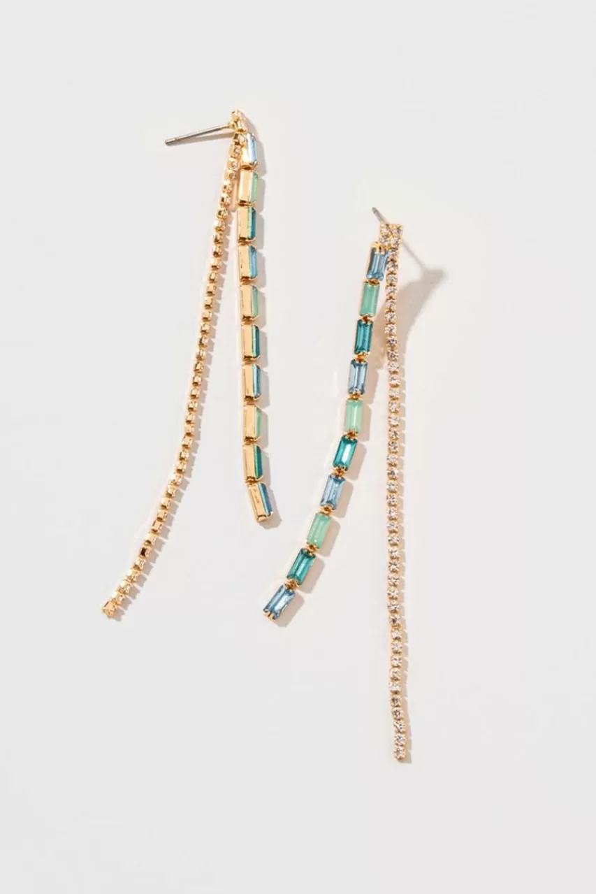 Francesca's Lennon Baguette Linear Earrings