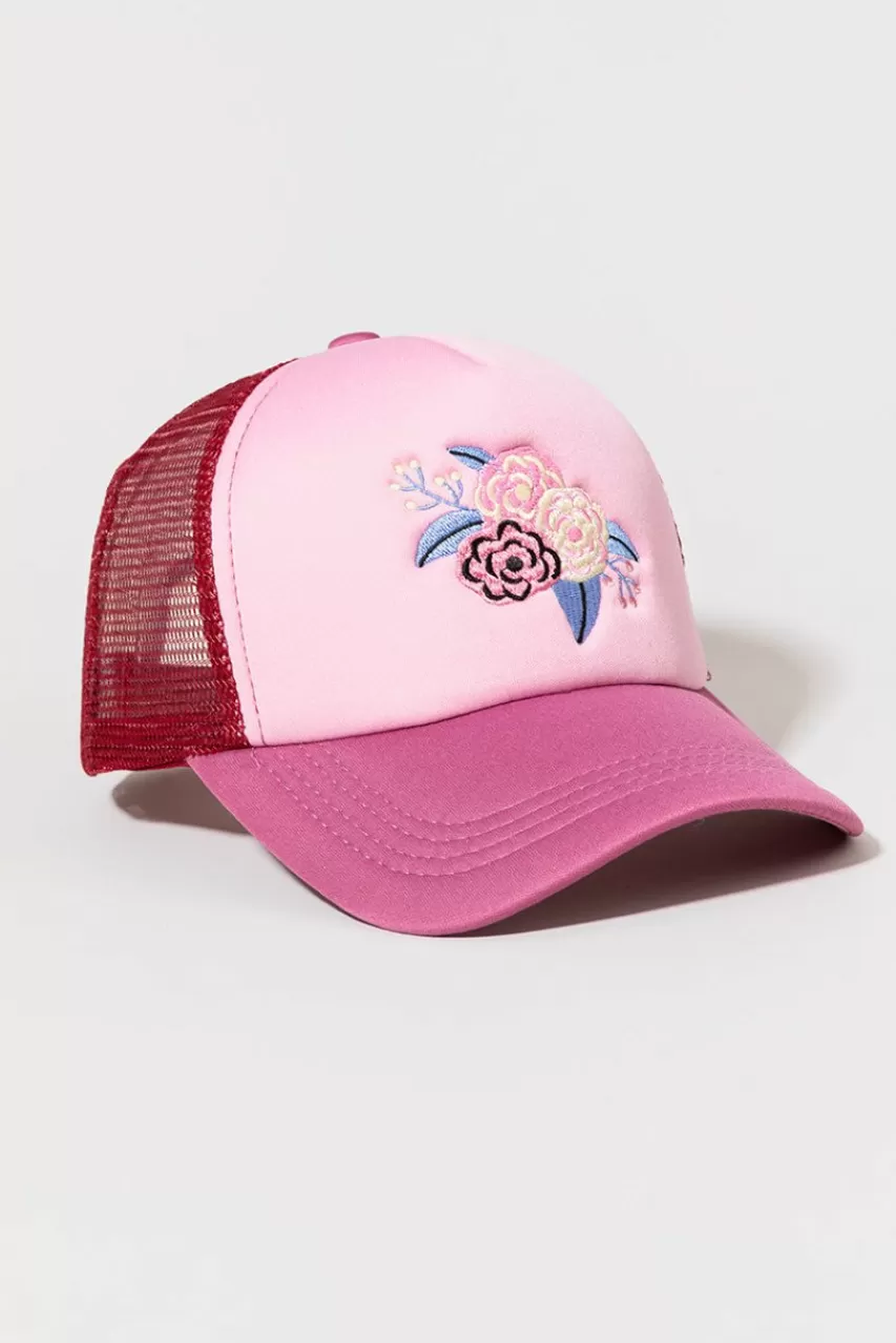 Francesca's Leonor Flower Bouquet Trucker Hat