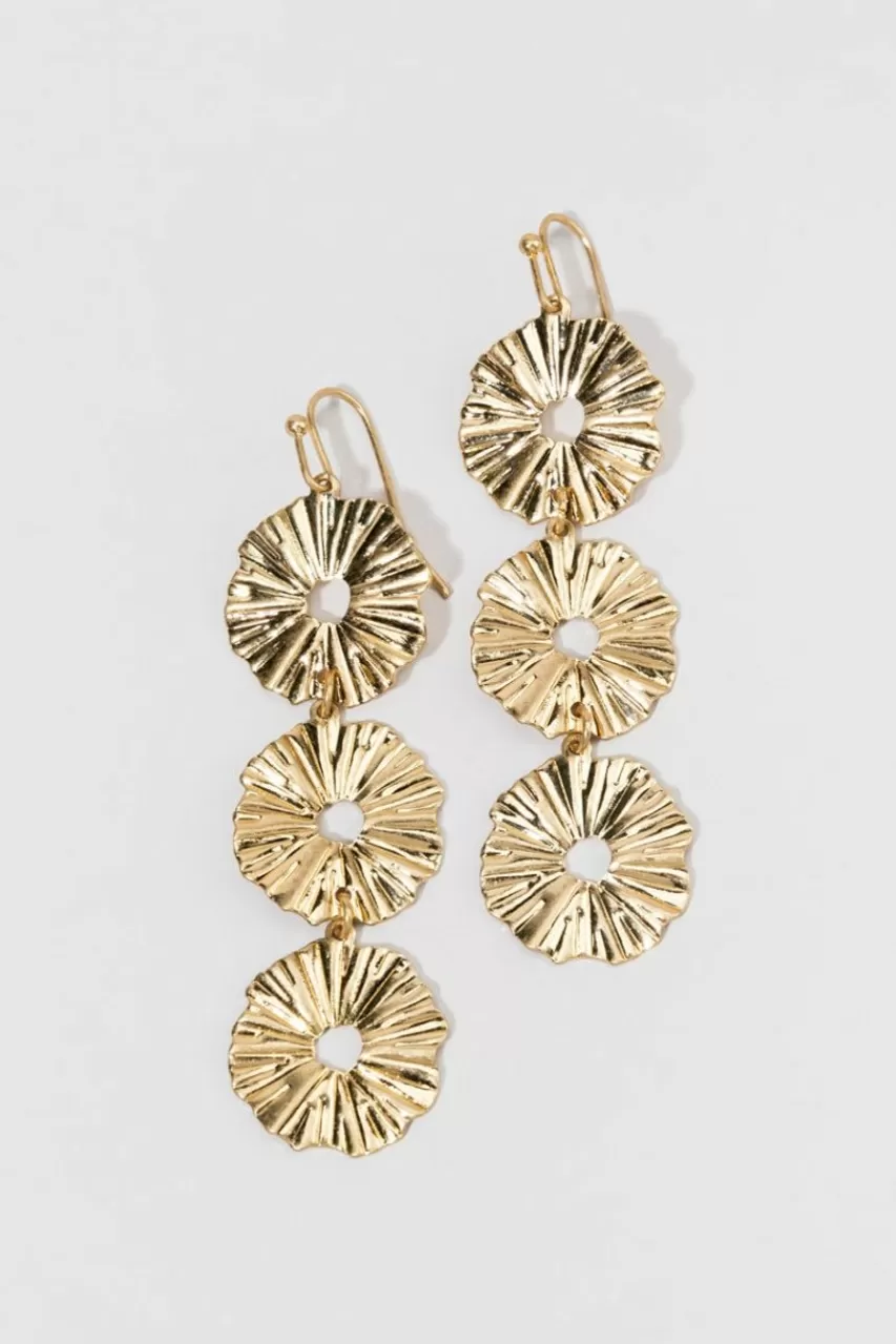 Francesca's Letha Textured Circle Linear Drop Earrings