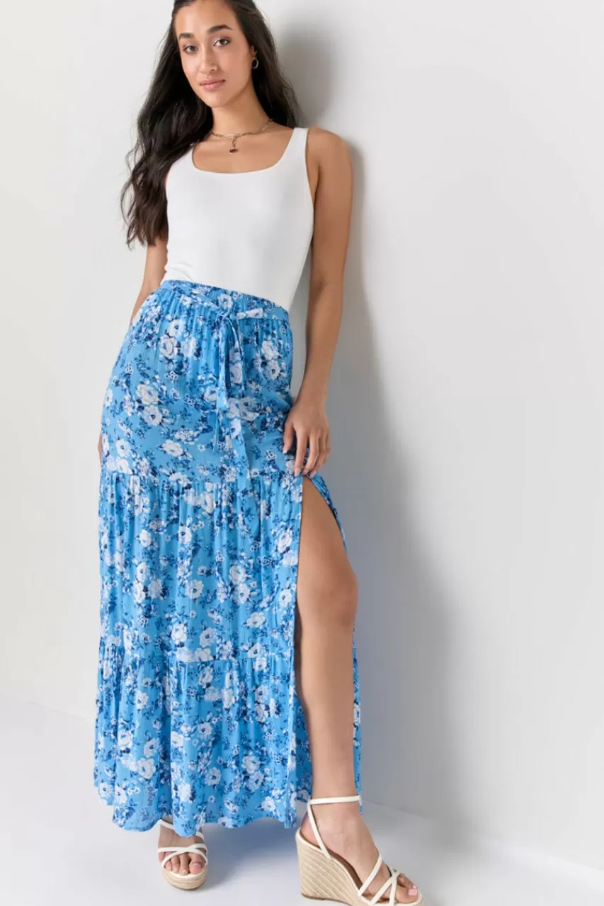 Francesca's Lillia Printed Maxi Skirt