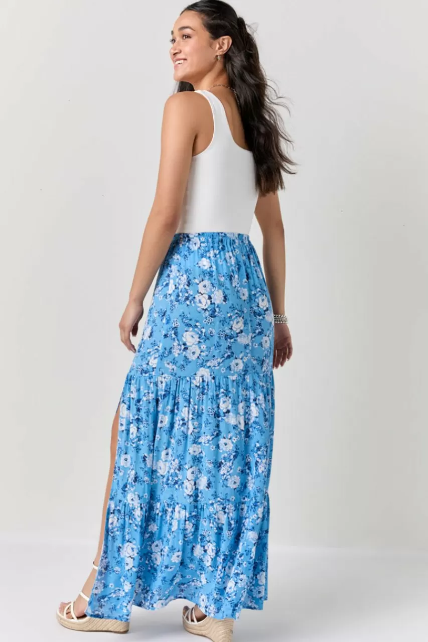 Francesca's Lillia Printed Maxi Skirt