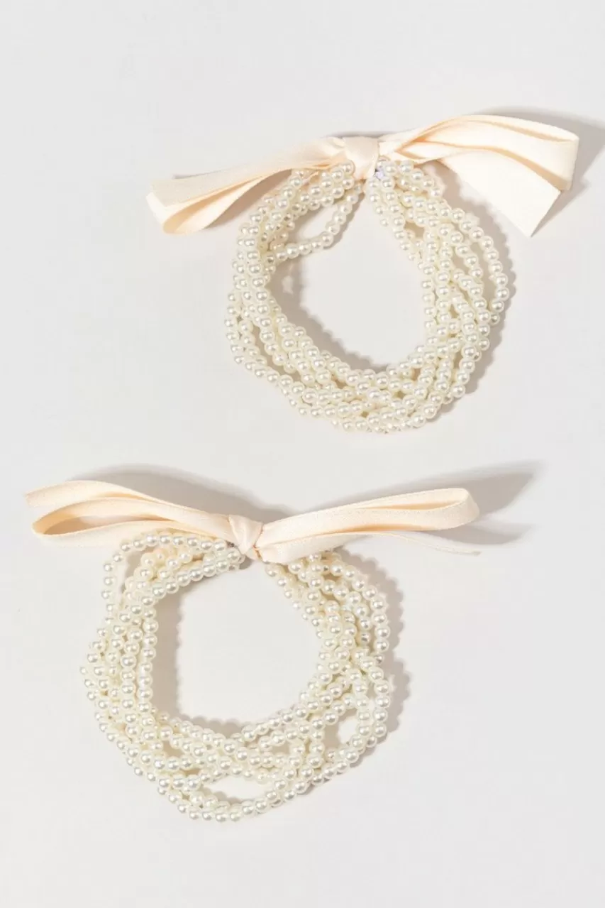 Francesca's Lindsay Braided Pearl Ponytail Holder