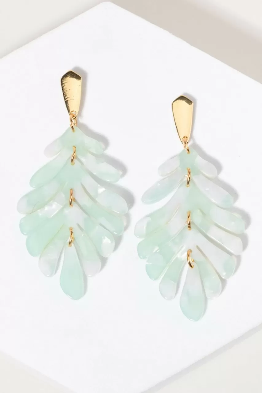 Francesca's Lola Resin Feather Drop Earrings