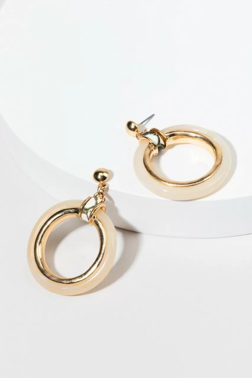 Francesca's Lola Thick Resin Circle Drop Earrings