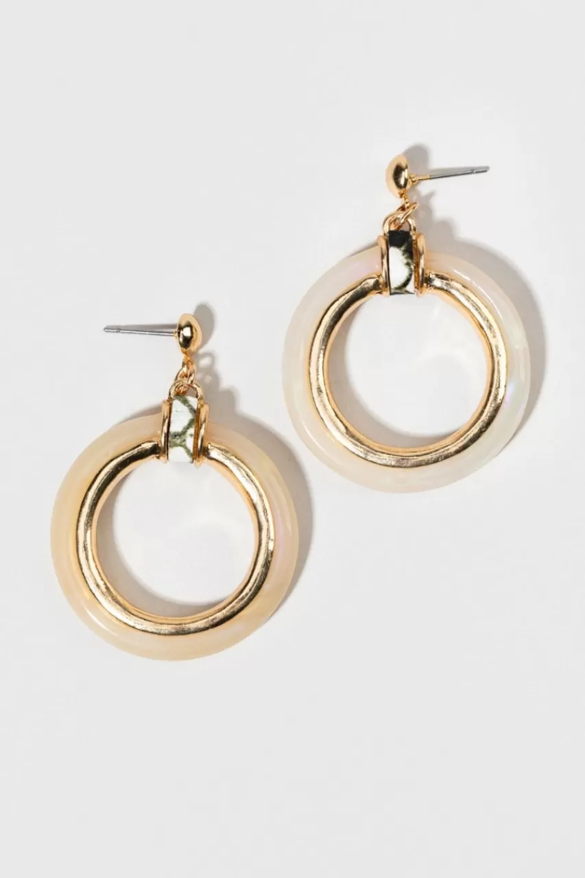 Francesca's Lola Thick Resin Circle Drop Earrings