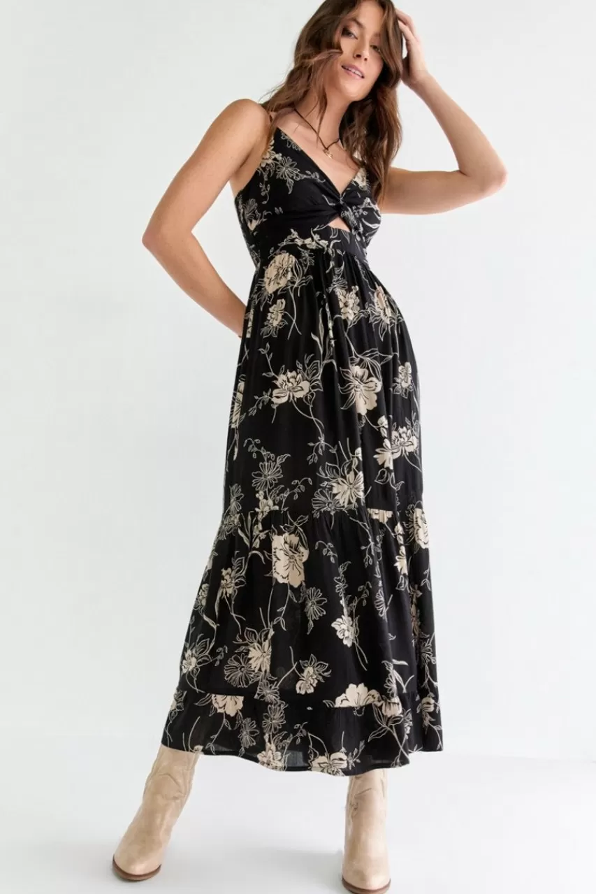 Francesca's Lora Front Twist Maxi Dress