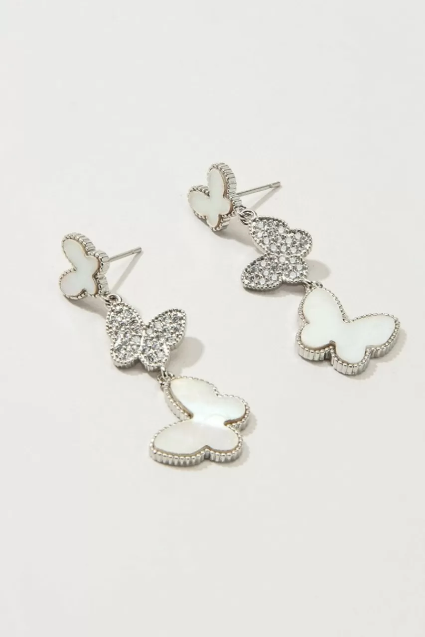 Francesca's Luanna Linear Butterfly Earrings