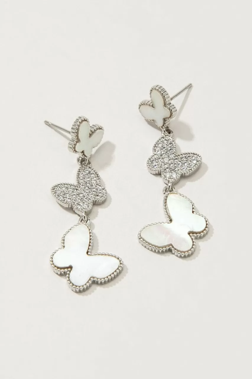 Francesca's Luanna Linear Butterfly Earrings