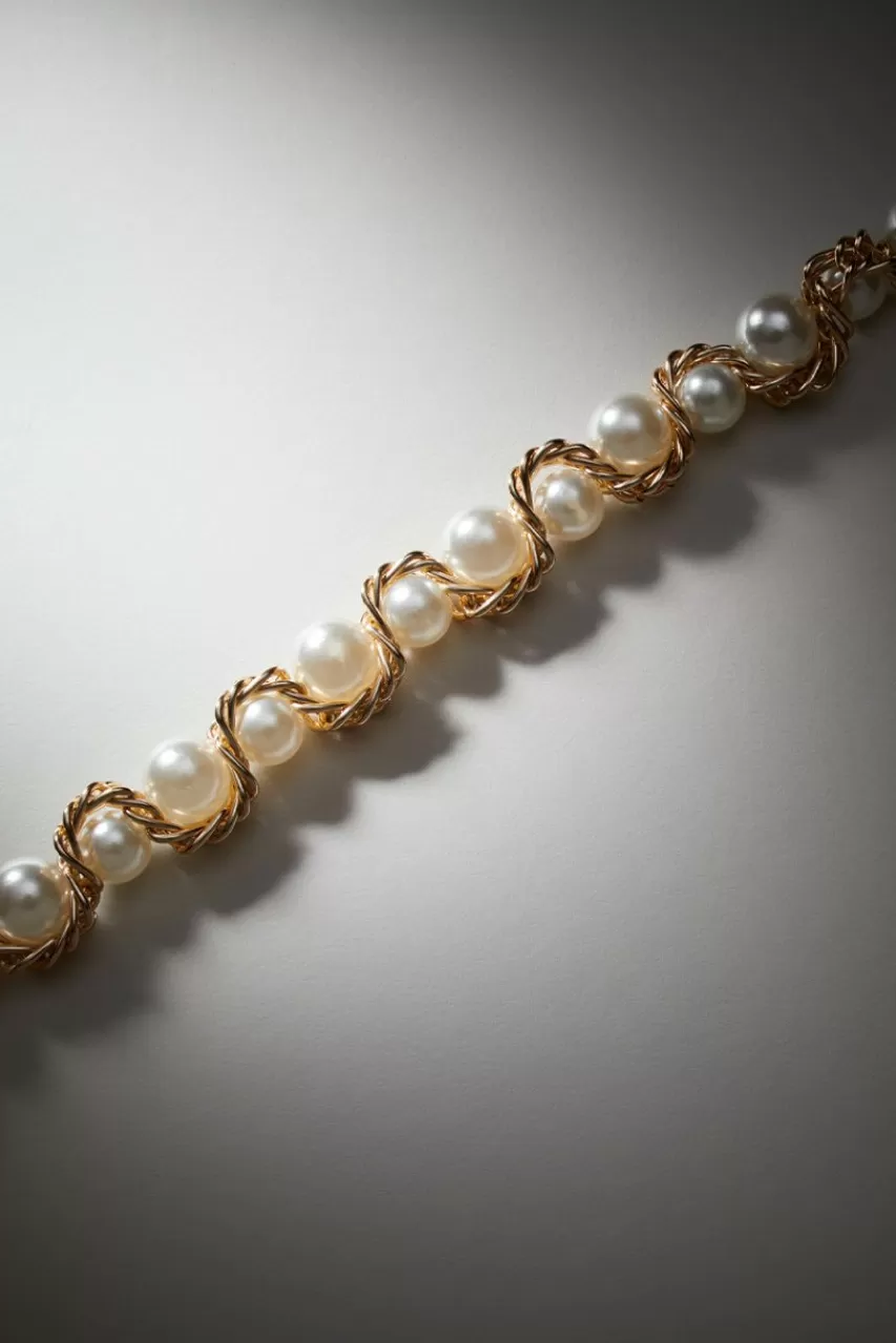 Francesca's Luxe 14K Gold Plated Woven Metal Necklace