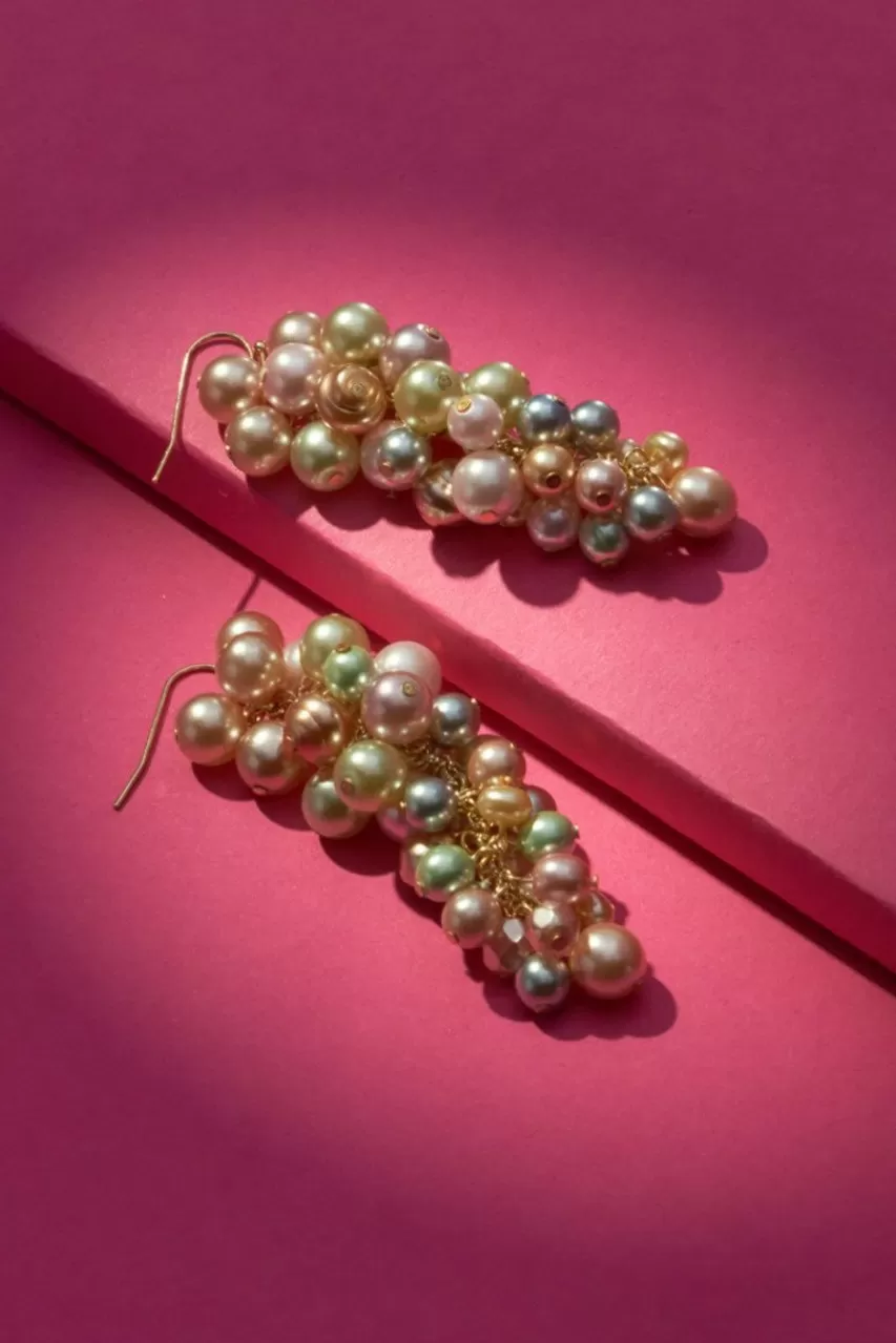 Francesca's Luxe Cluster Pearl Drop Earrings