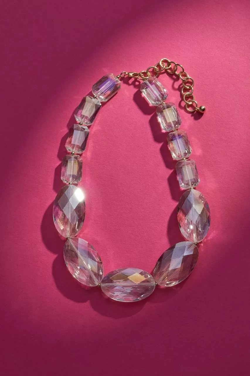 Francesca's Luxe Large Faceted Crystal Necklace