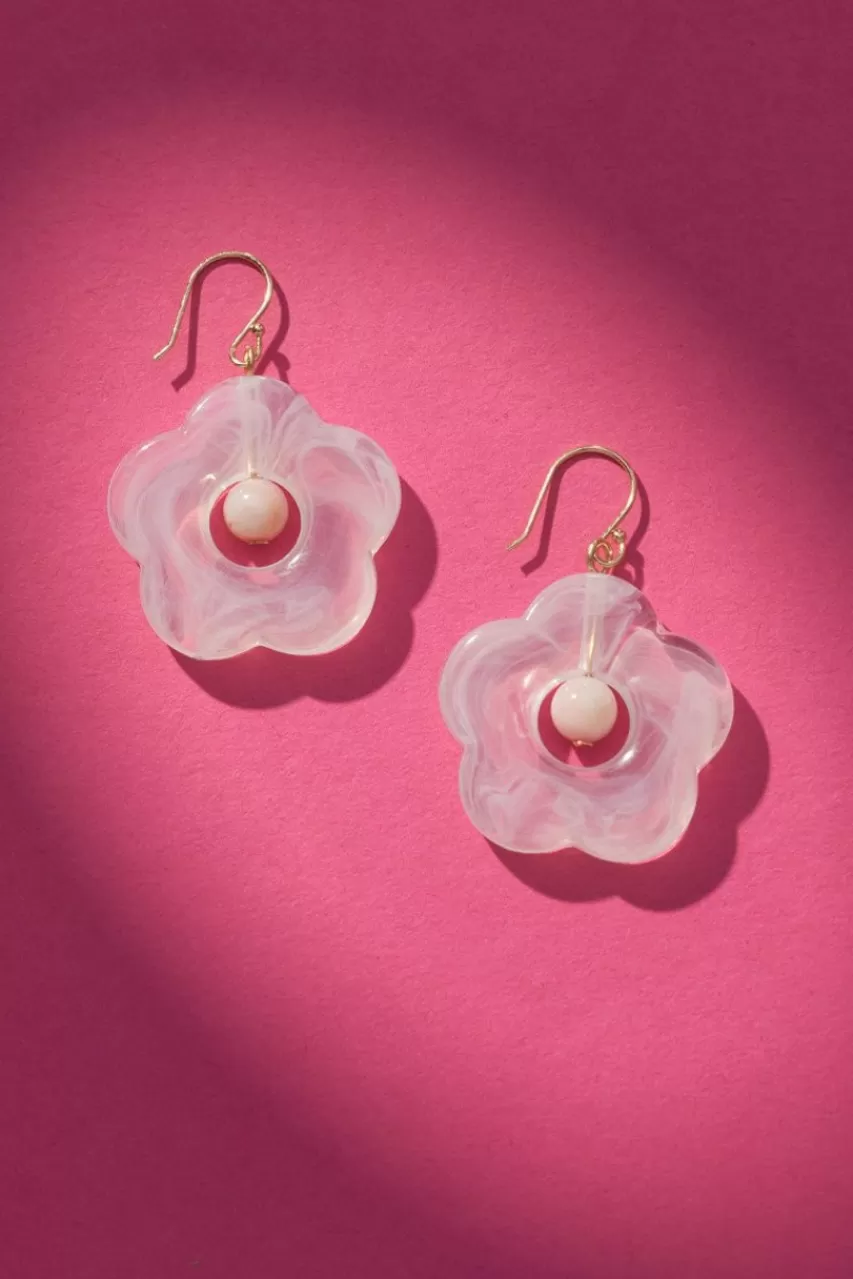 Francesca's Luxe Resin Flower Drop Earrings