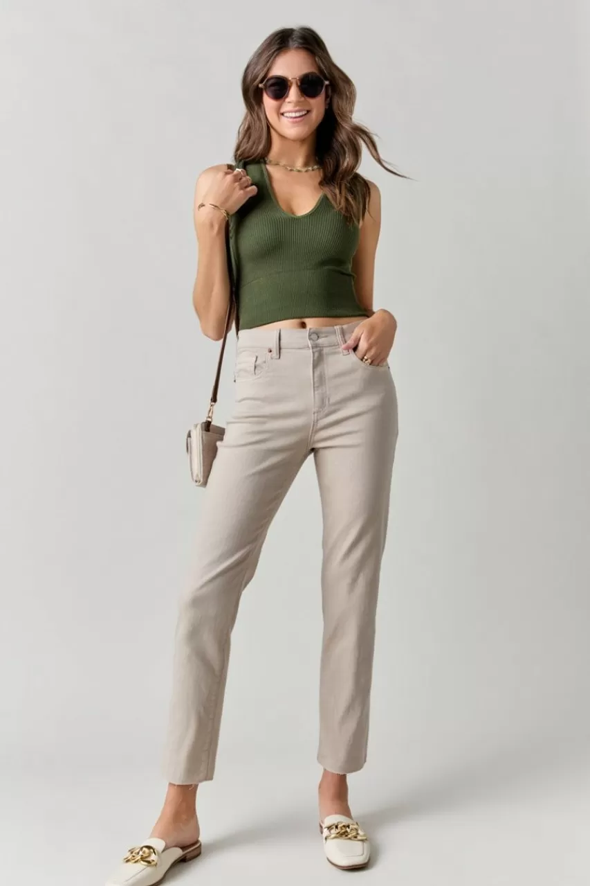 Francesca's Lynette Kick Crop Jeans