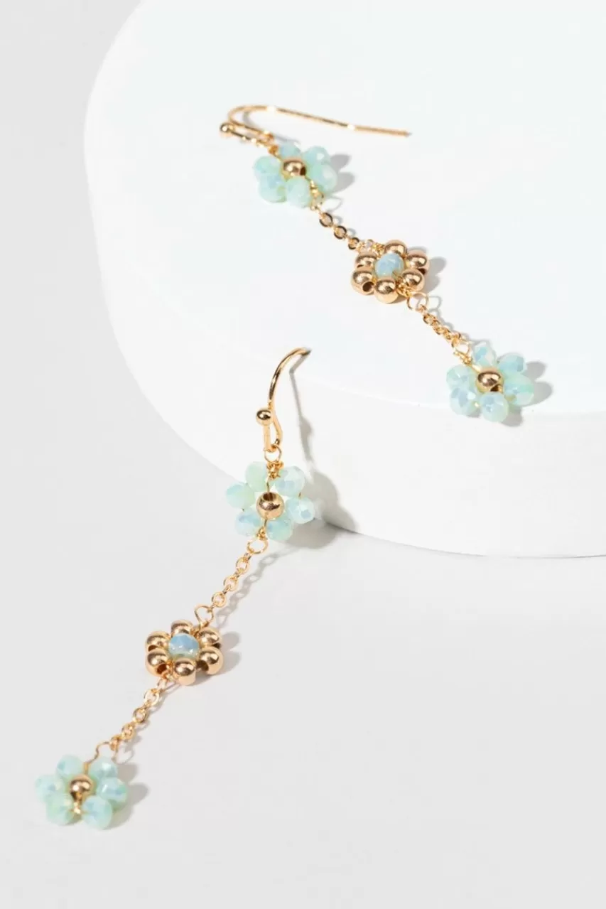 Francesca's Lynna Linear Flower Earrings