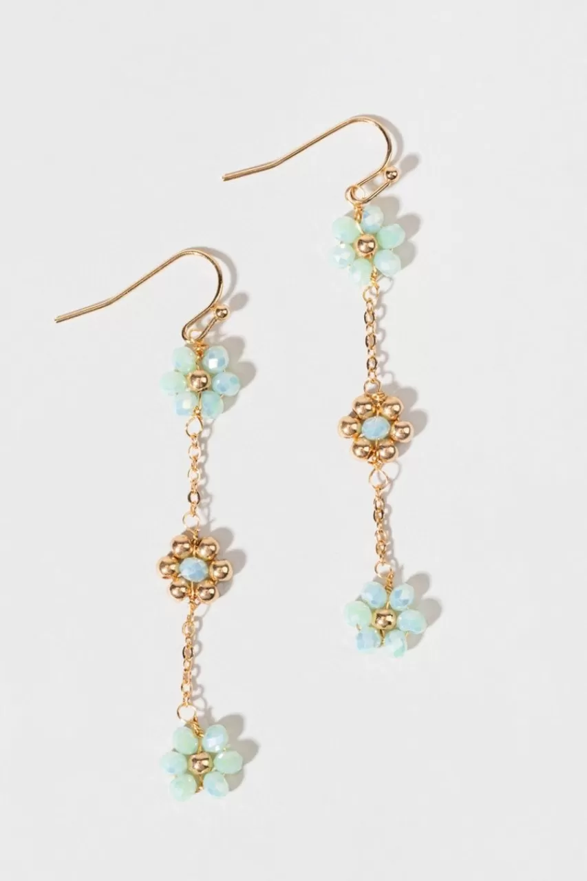 Francesca's Lynna Linear Flower Earrings