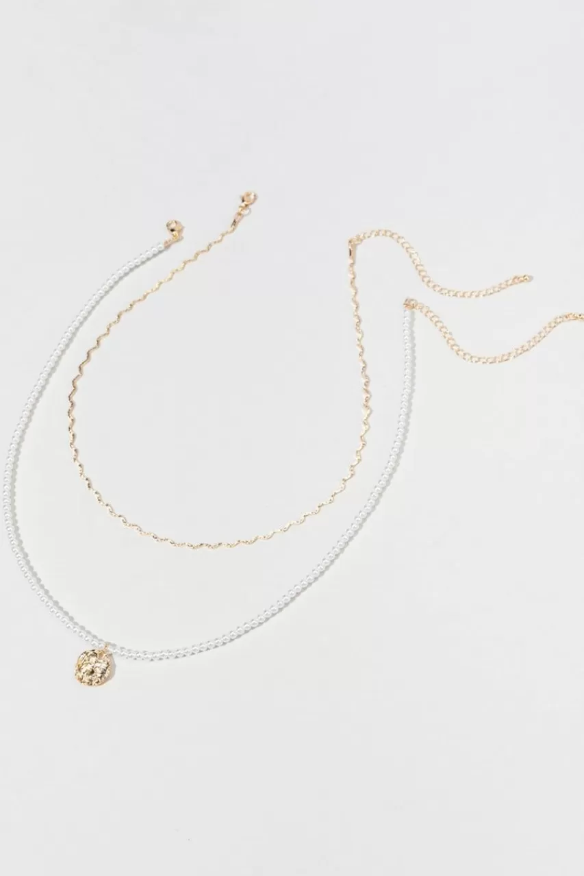 Francesca's Lyric Squiggle Chain Bead Layered Necklace