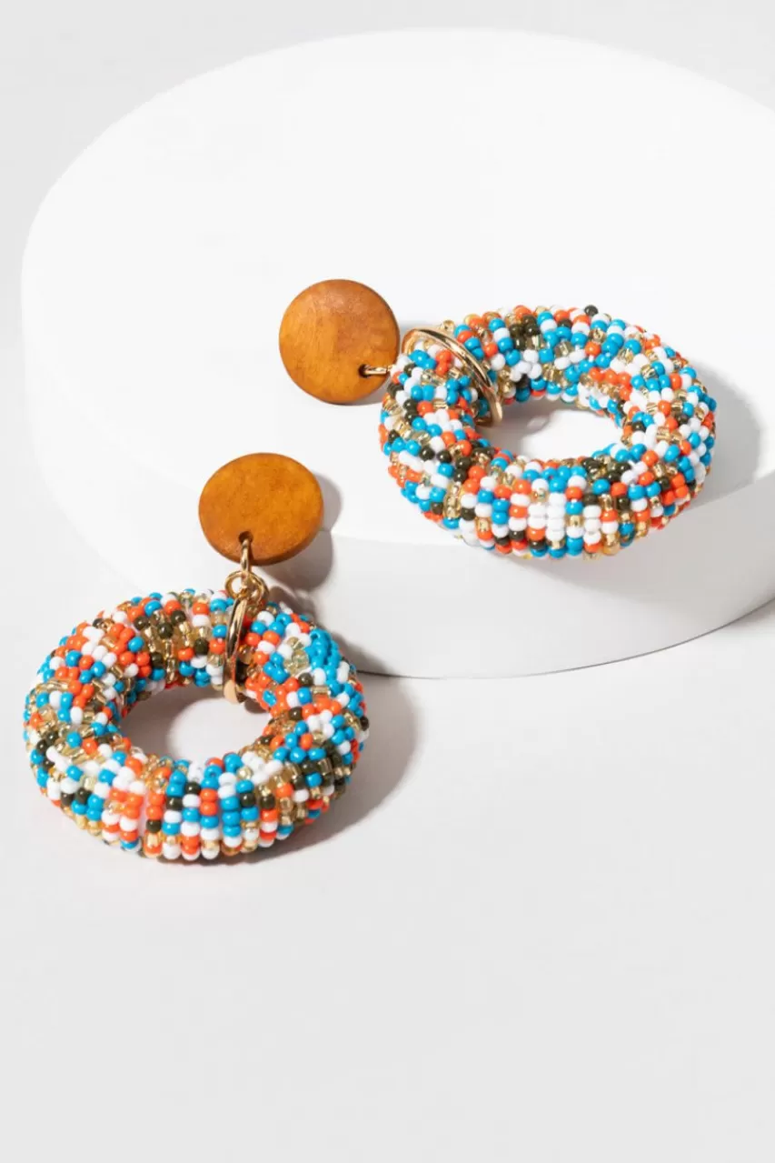 Francesca's Mabel Beaded Circle Drop Earrings