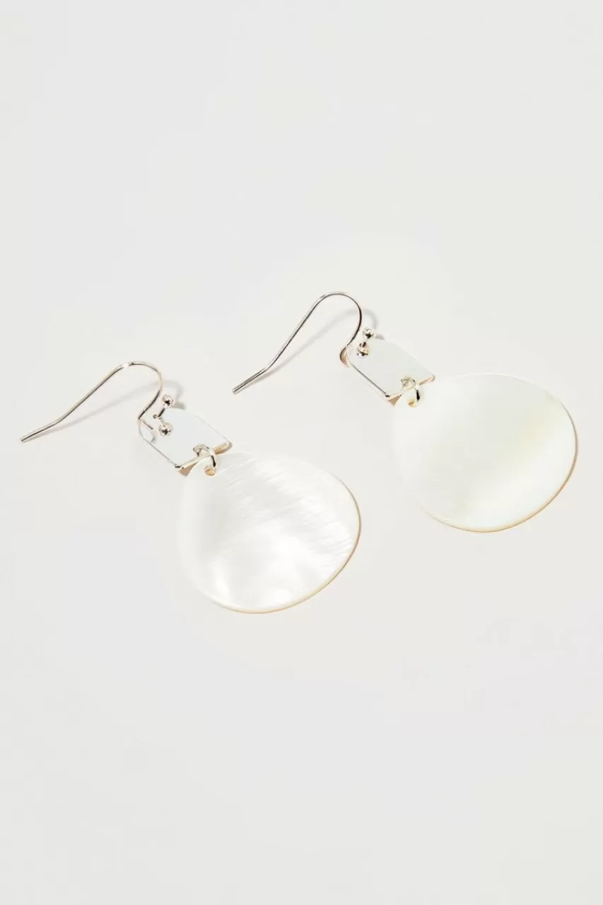 Francesca's Macey Shell Medallion Earrings