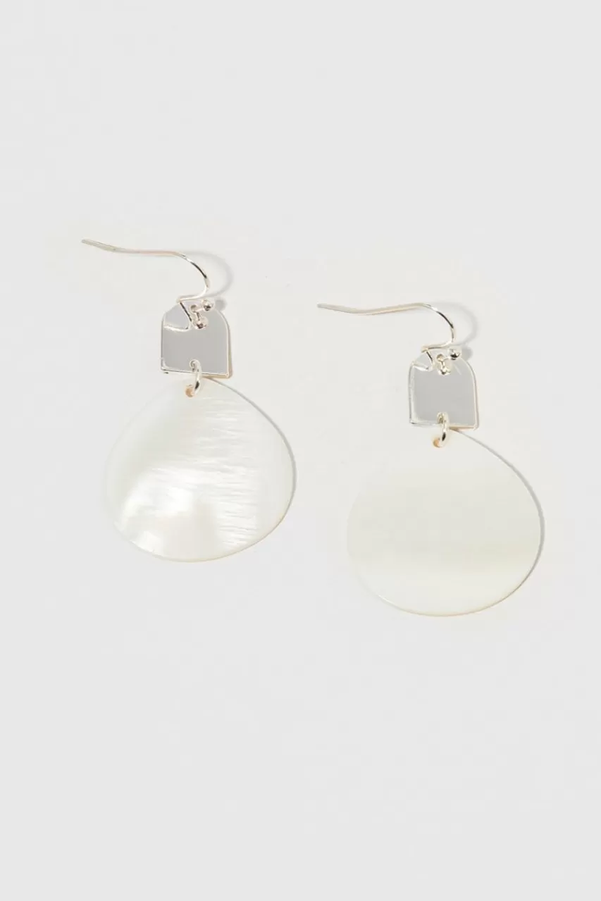 Francesca's Macey Shell Medallion Earrings