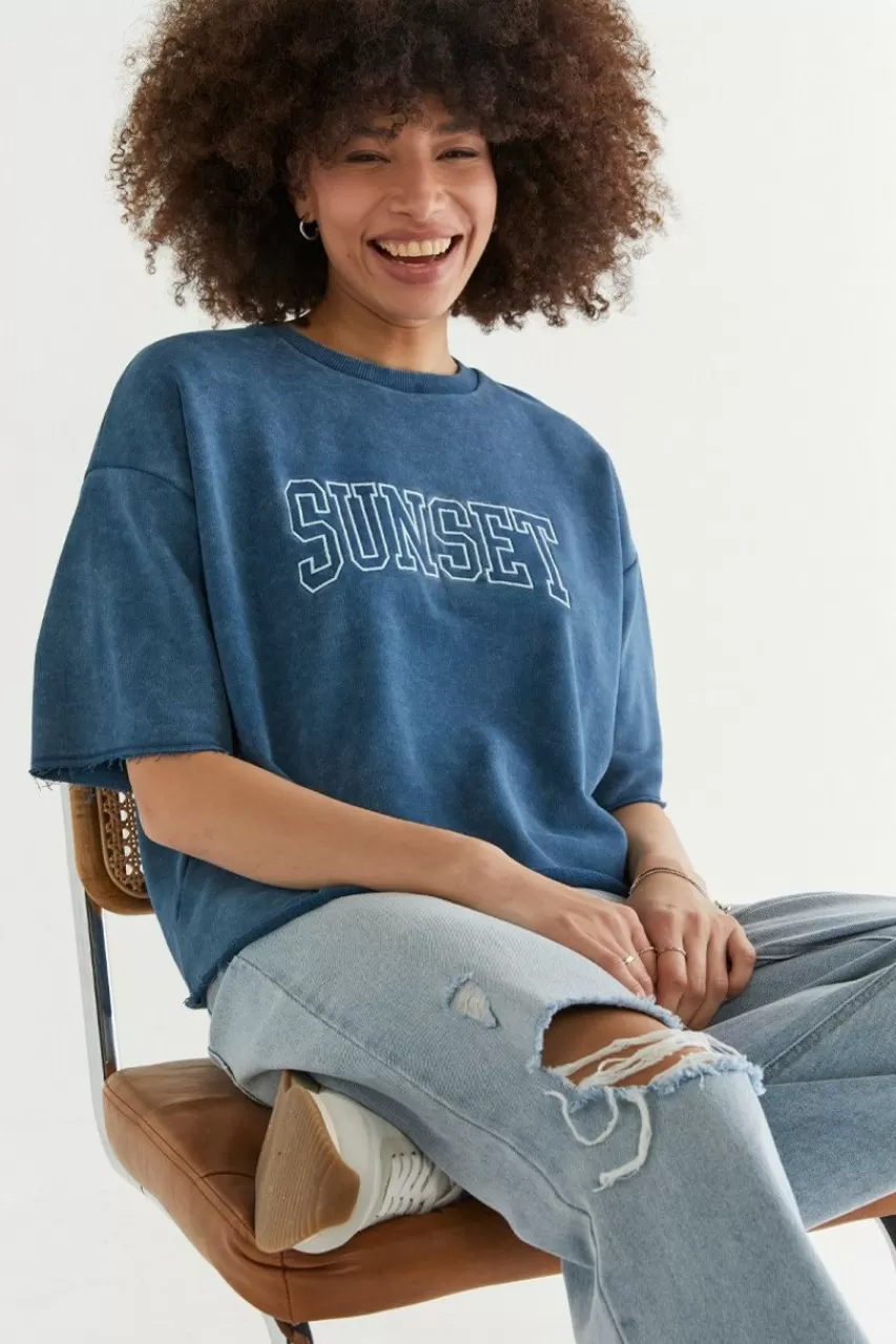 Francesca's Maddison Washed Sunset Sweatshirt