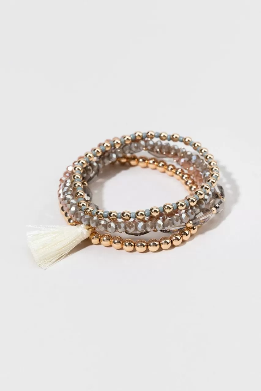 Francesca's Maeve Beaded Tassel Bracelet Set