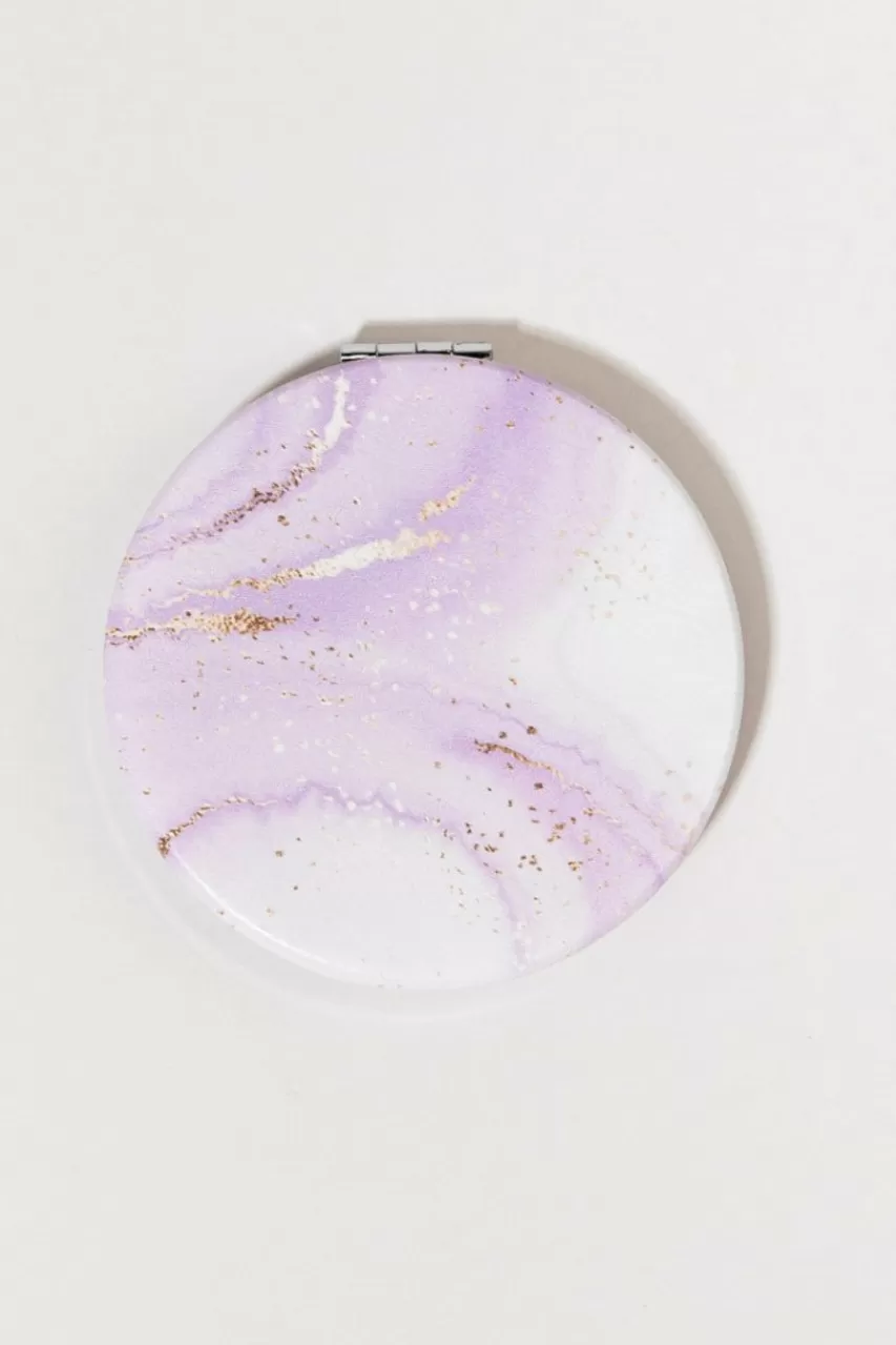 Francesca's Marble Glitter Compact Mirror